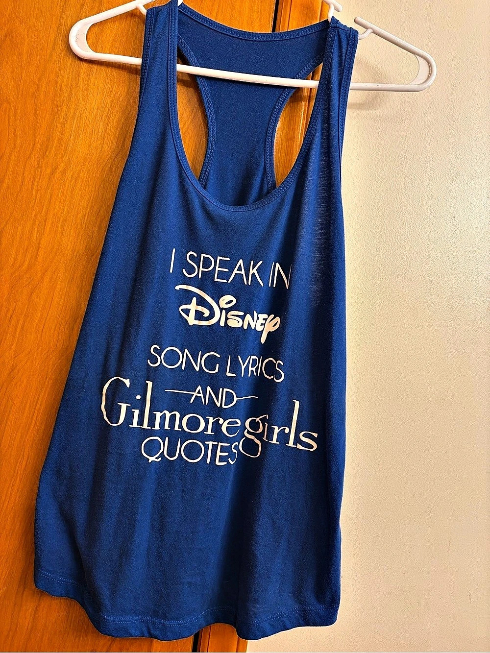 Gilmore Girls Disney song lyrics tank top Blue Graphic Racerback Tank Top Like